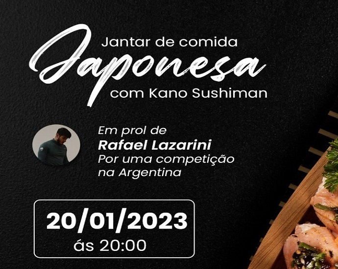BENEFICENTE: Jantar de apoio ao Atleta Jalesense Rafael Lazarini acontecerá em Jales