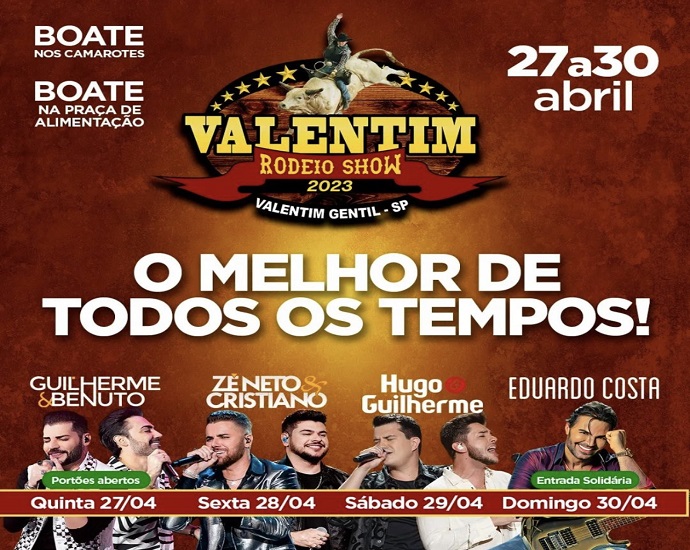 FESTÃO: Valentim Gentil Rodeio Show começa na quinta-feira