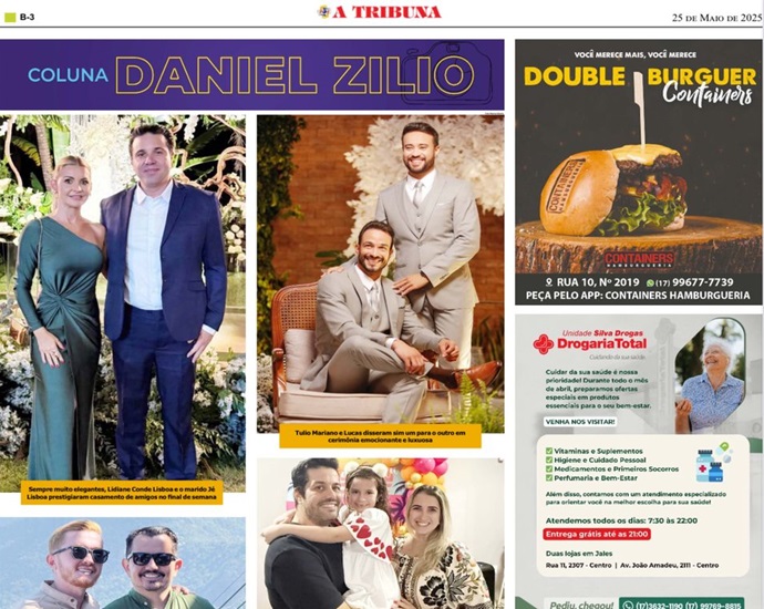 COLUNA DANIEL ZILIO: confira a linda coluna deste domingo no Jornal A Tribuna