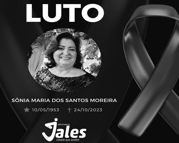 LUTO: morre Sônia Maria dos Santos Moreira, mãe do prefeito de Jales, Luis Henrique Moreira