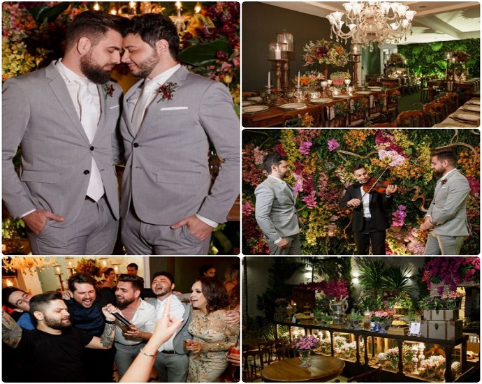 EXUBERANTE: Marcos Oliveira e Eduardo Almeida ficam noivos oferecendo luxuosa festa em Jales