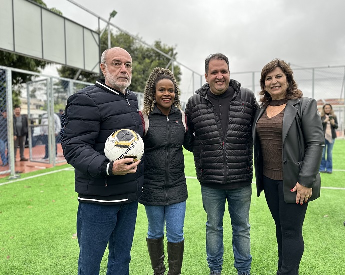 INAUGURAÇÃO: Prefeito Luis Henrique e Secretária de Esportes do Estado, Coronel Helena, inauguram a primeira Areninha Esportiva de Jales 